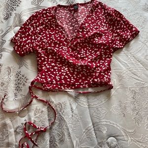 Red Flower Blouse